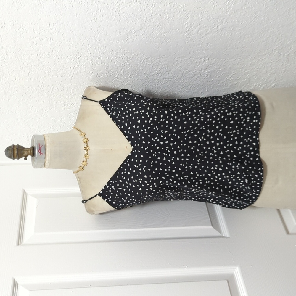 Black and White Heart Print Top